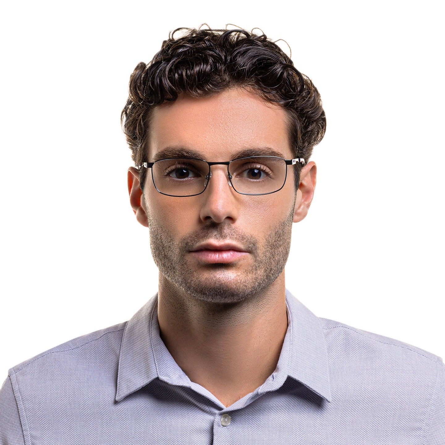 Shop EYE'M Rectangle Eyeglasses in Gunmetal online.