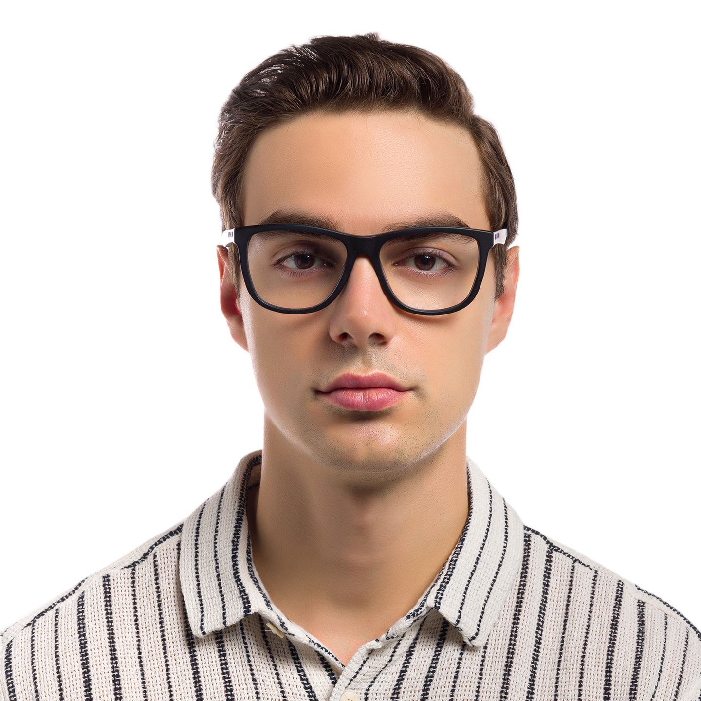 Shop EYE'M Wide Square Eyeglasses in Black online.