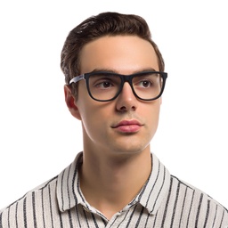 Shop EYE'M Wide Square Eyeglasses in Black online.