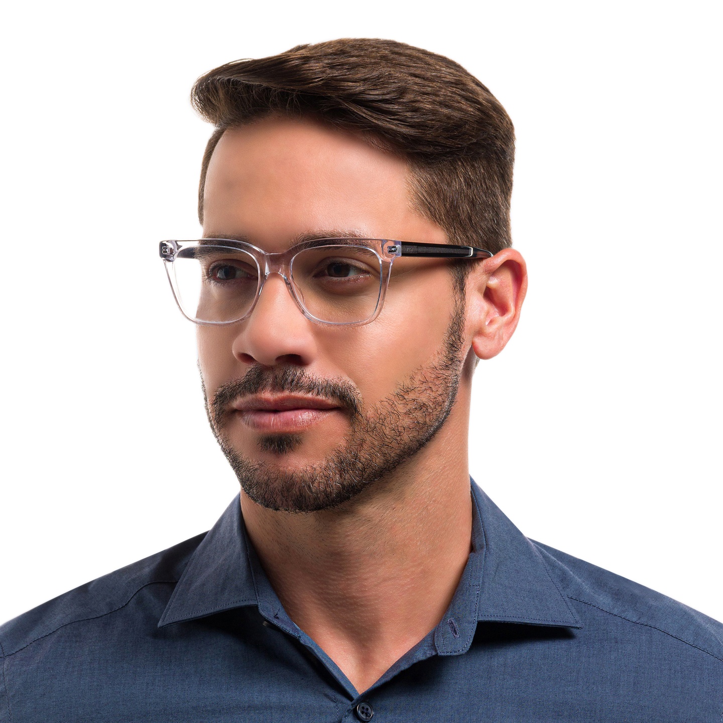 Shop EYE'M Wide Square Eyeglasses in Clear online.