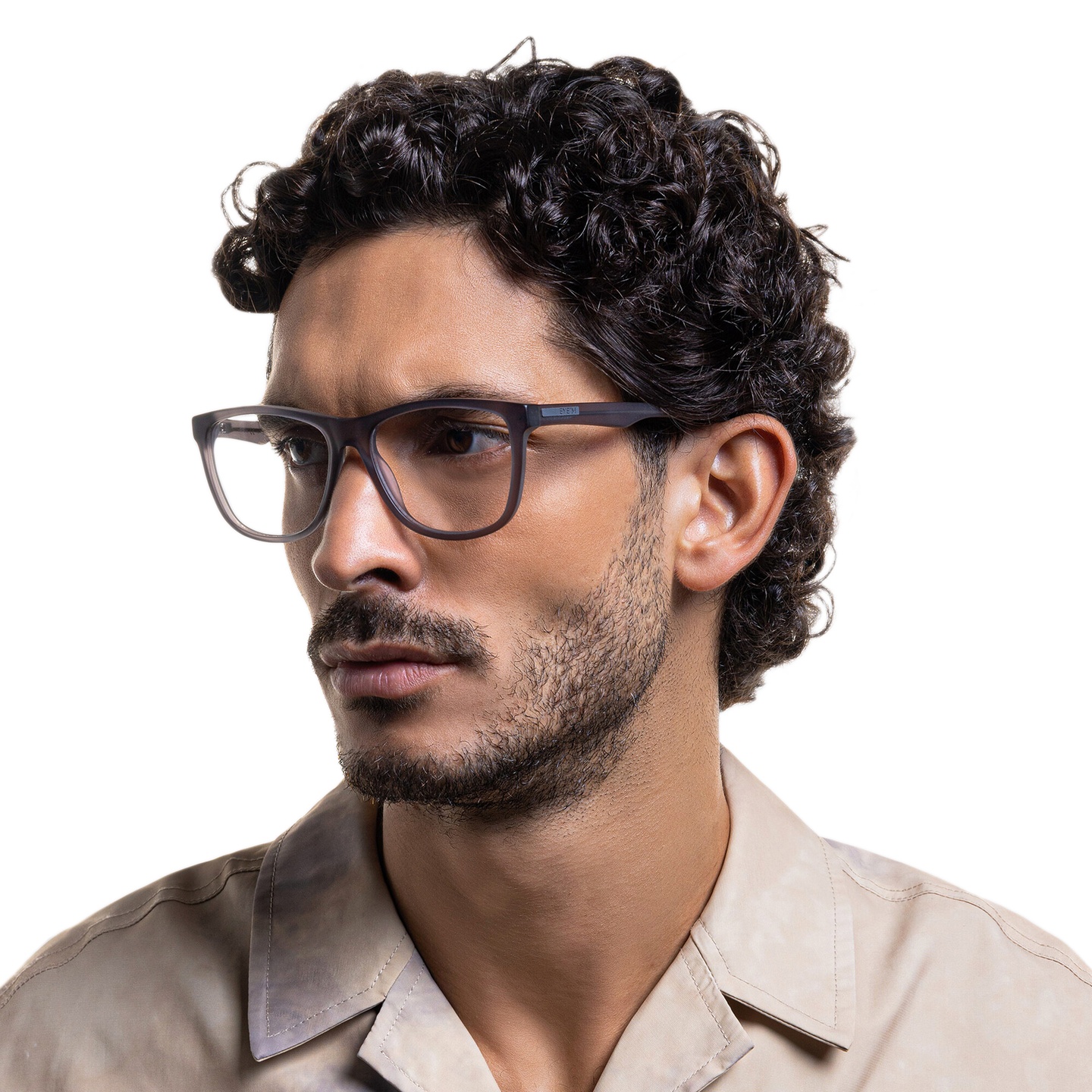 Shop EYE'M Wide Square Eyeglasses in Grey online.
