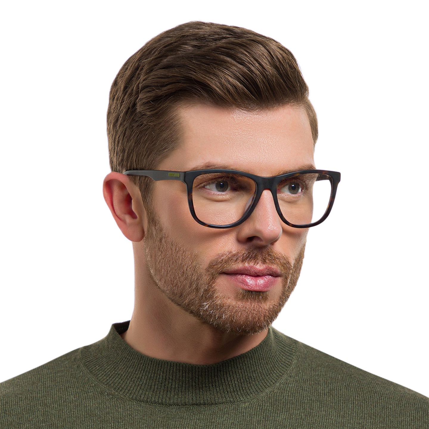 Shop EYE'M Wide Square Eyeglasses in Havana online.