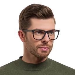 Shop EYE'M Wide Square Eyeglasses in Havana online.