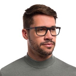 EYE'M Rectangle Eyeglasses in Black – Model Photo 2