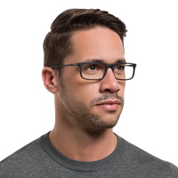 Shop EYE'M Wide Rectangle Eyeglasses in Black & Black online.