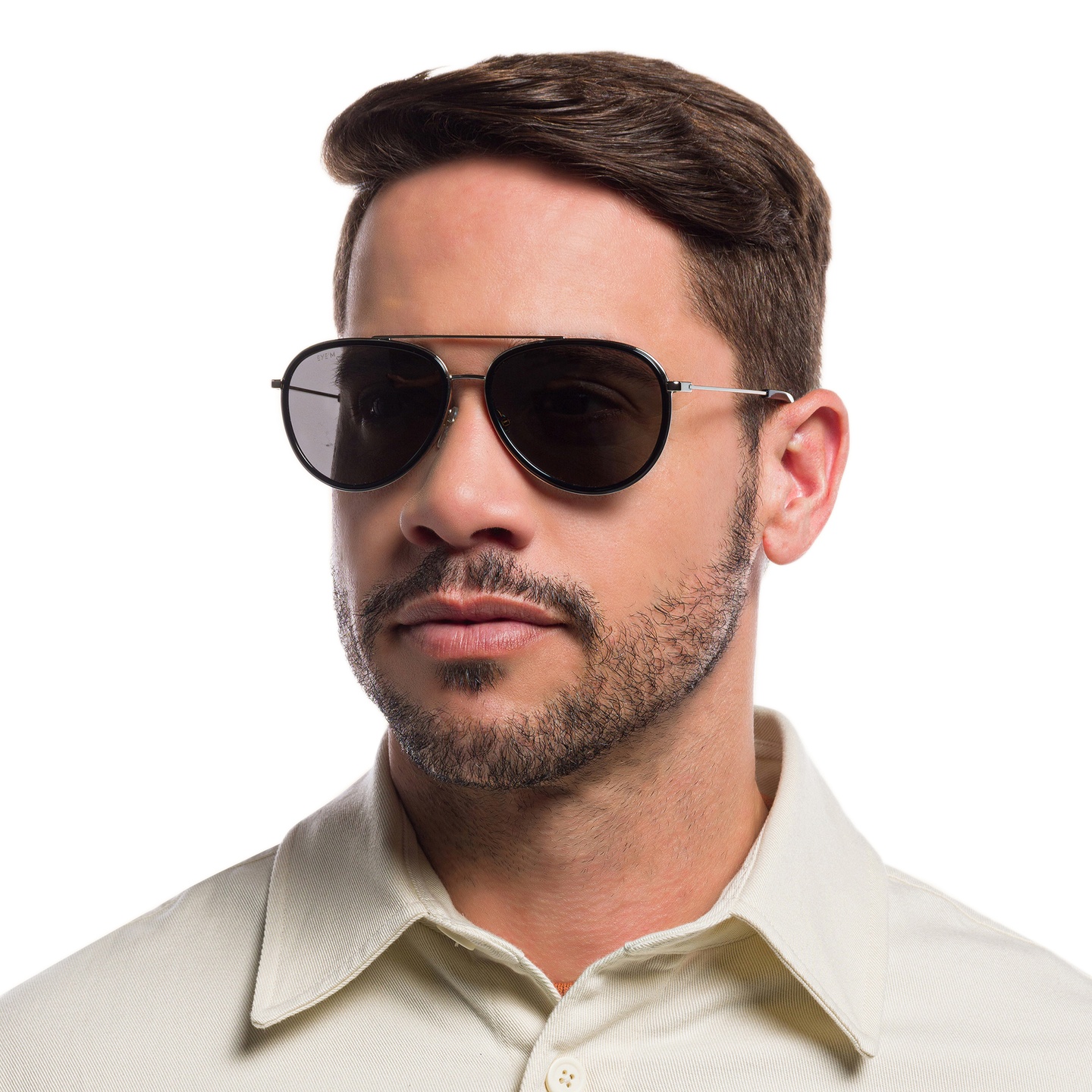 Shop EYE'M Unisex Aviator Sunglasses in Black online.
