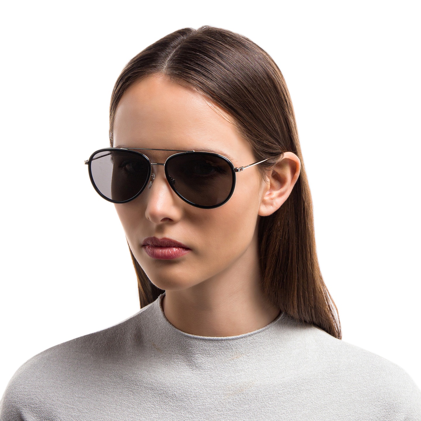 Shop EYE'M Unisex Aviator Sunglasses in Black online.
