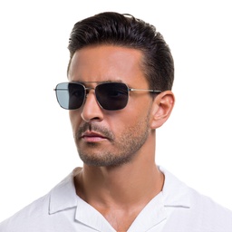 Shop EYE'M Unisex Square Sunglasses in Silver online.