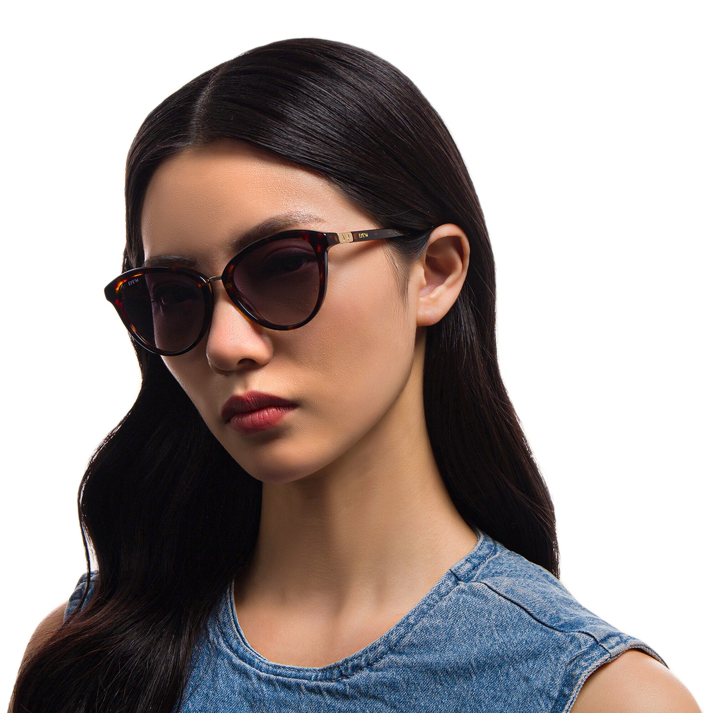 Shop EYE'M Cat Eye Sunglasses in Havana online.