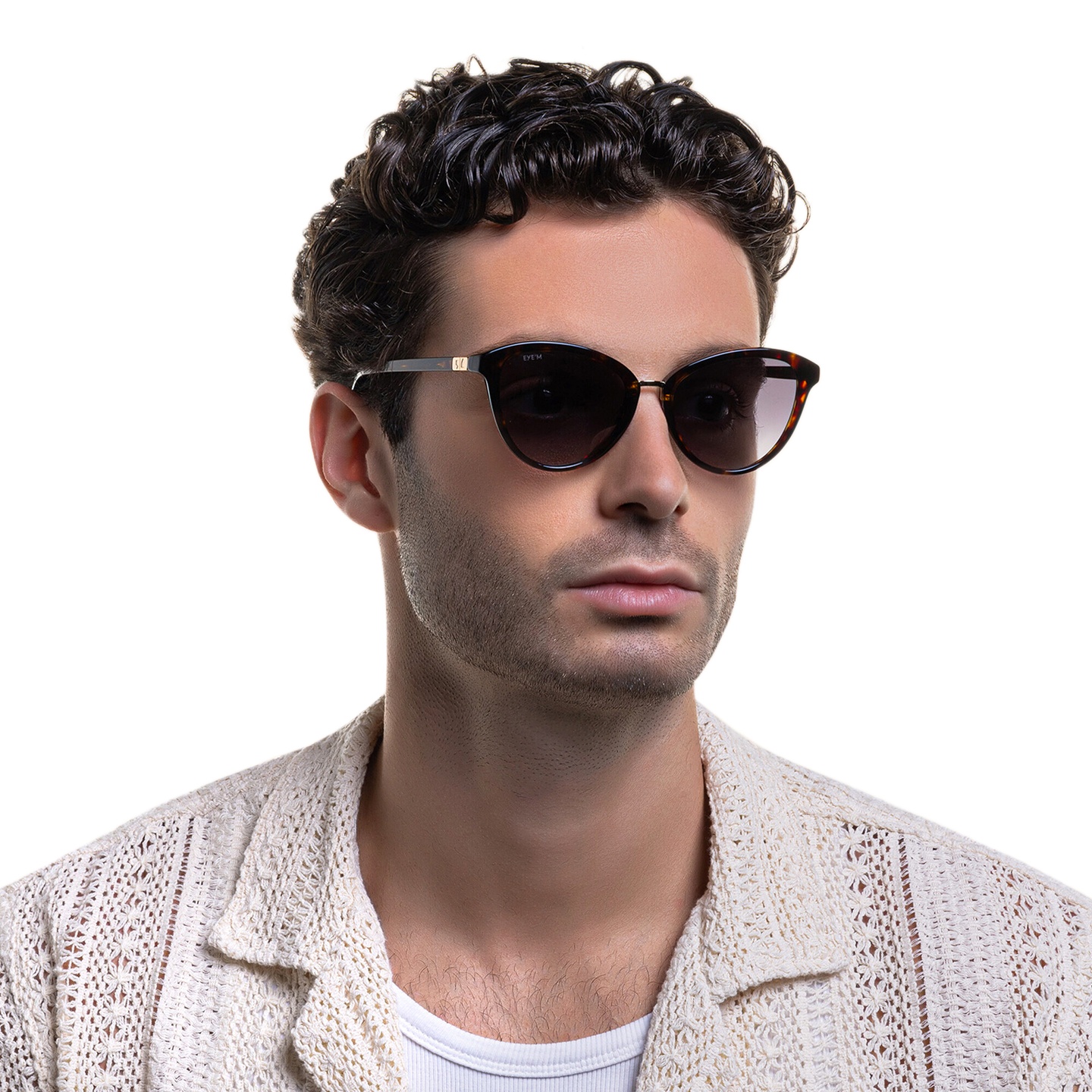 Shop EYE'M Cat Eye Sunglasses in Havana online.