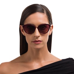 EYE'M Cat Eye Sunglasses in Red – Model Photo 2