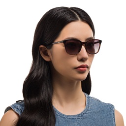 EYE'M Square Sunglasses in Havana – Model Photo 5