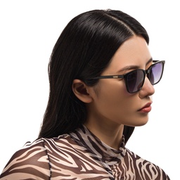 EYE'M Square Sunglasses in Black – Model Photo 5
