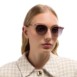 Shop EYE'M Half Rim Round Sunglasses in Nude online.