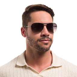Shop EYE'M Half Rim Wide Aviator Sunglasses in Gunmetal online.