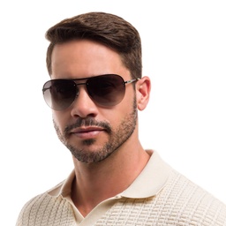 Shop EYE'M Half Rim Wide Aviator Sunglasses in Gunmetal online.