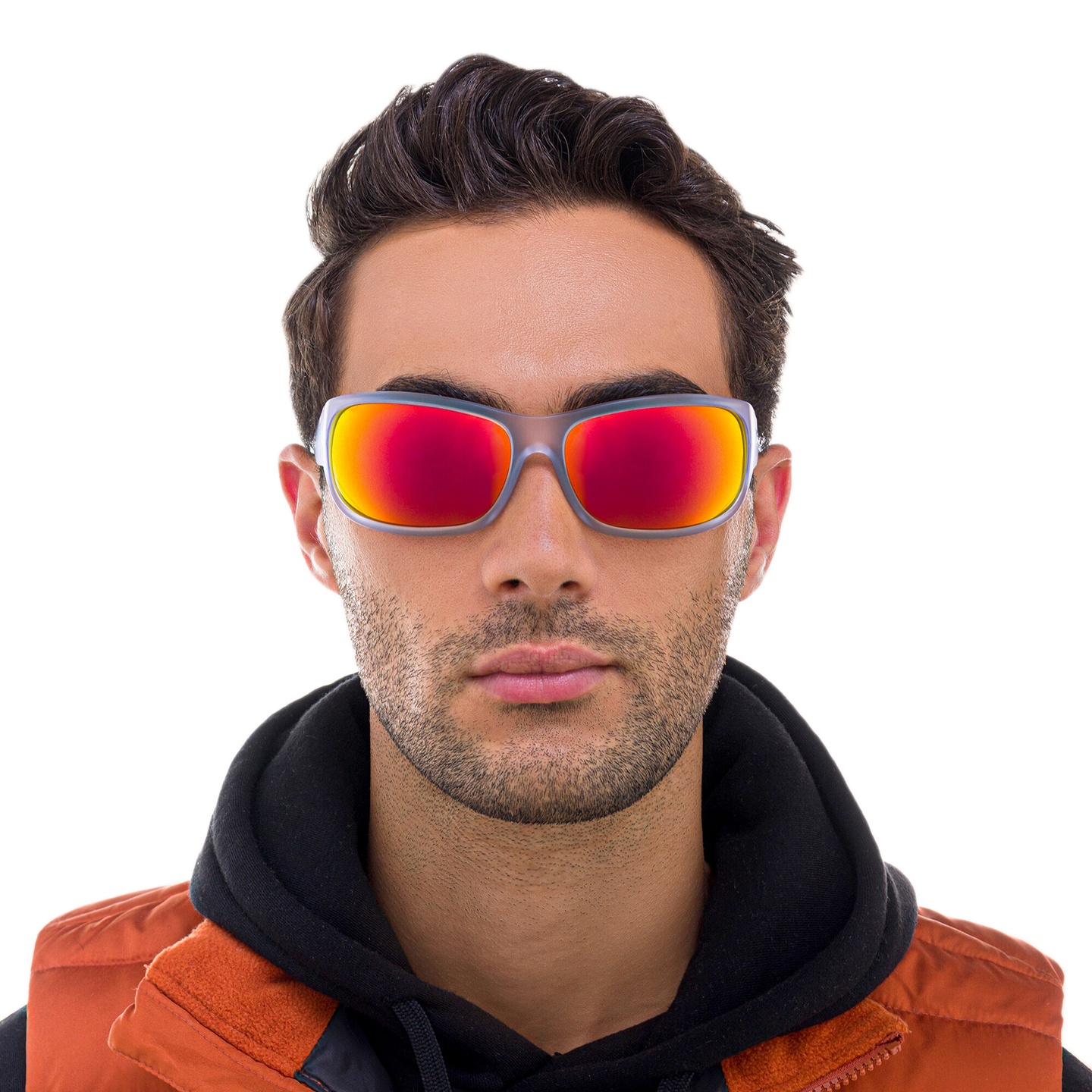 Shop EYE'M Wide Rectangle Sunglasses in Clear online.