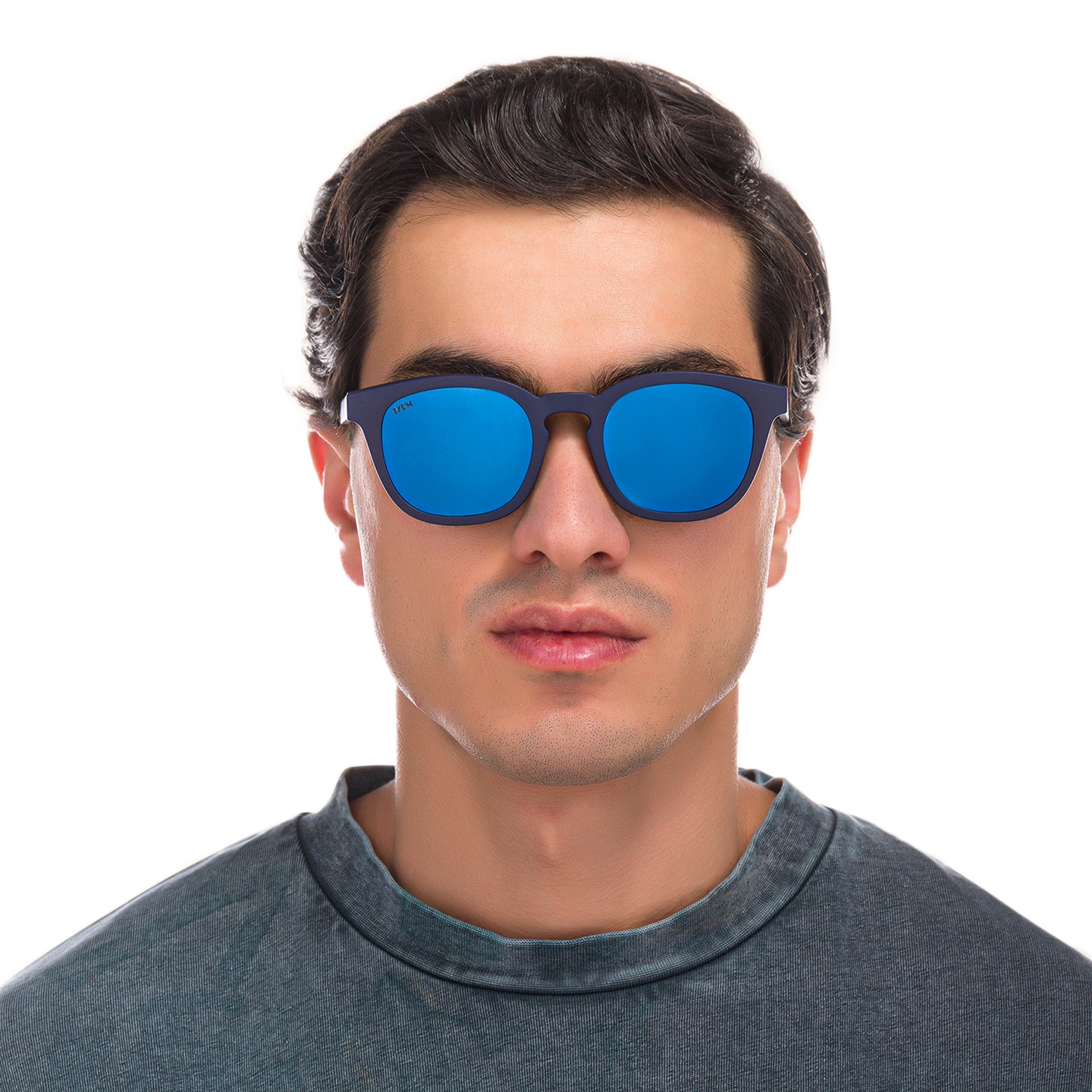 EYE'M Square Eyeglasses in Black – Model Photo 6