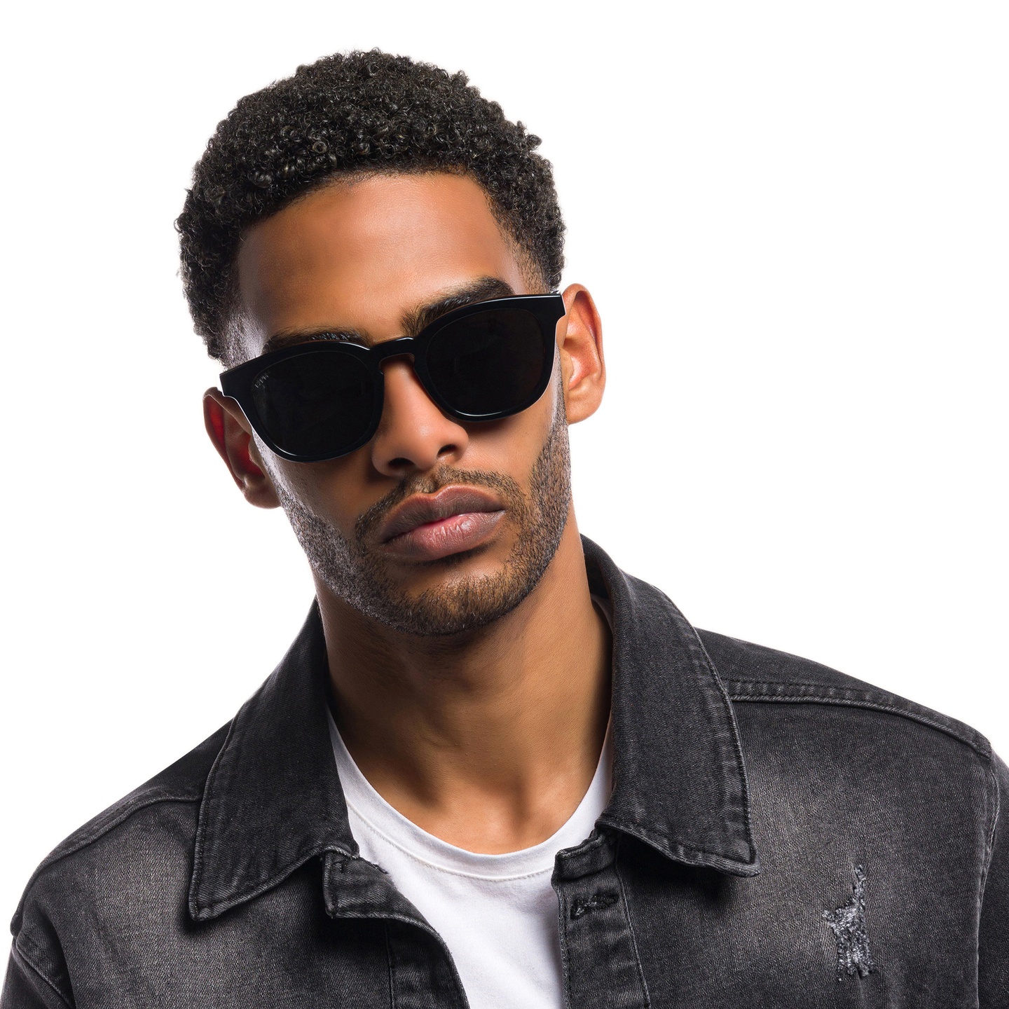 EYE'M Square Eyeglasses in Havana – Model Photo 8