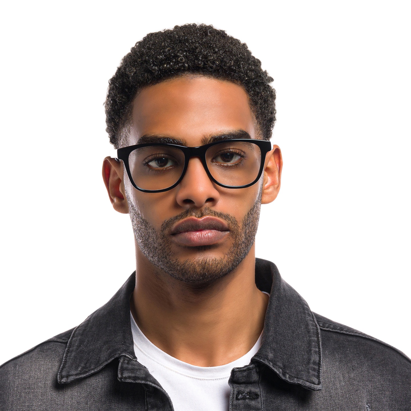 Shop EYE'M Square Eyeglasses in Black online.