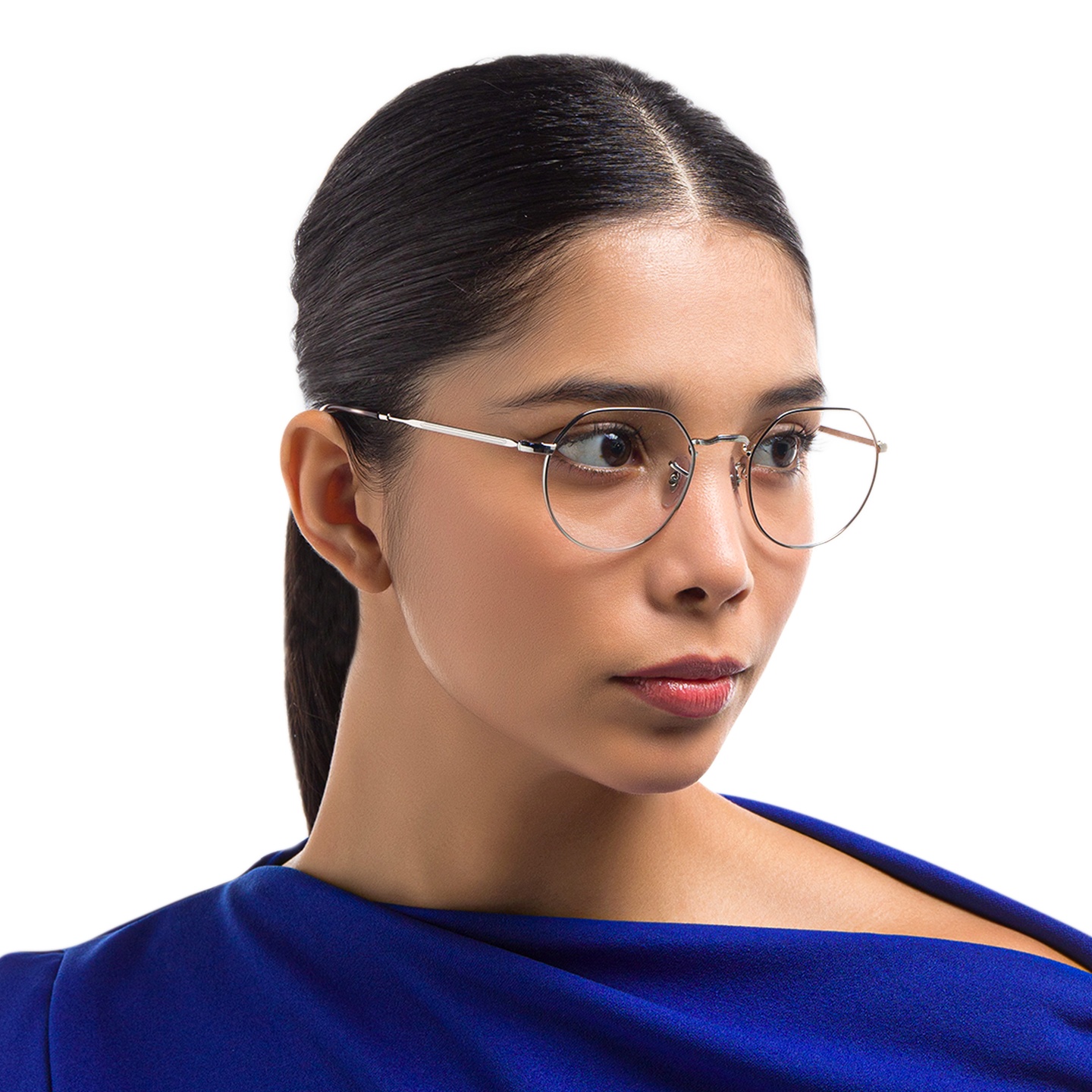 Ray-Ban JACK Irregular Eyeglasses in Silver – Model Photo 4