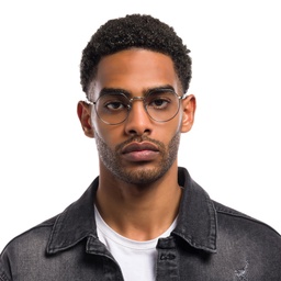 Ray-Ban JACK Irregular Eyeglasses in Silver – Model Photo 6