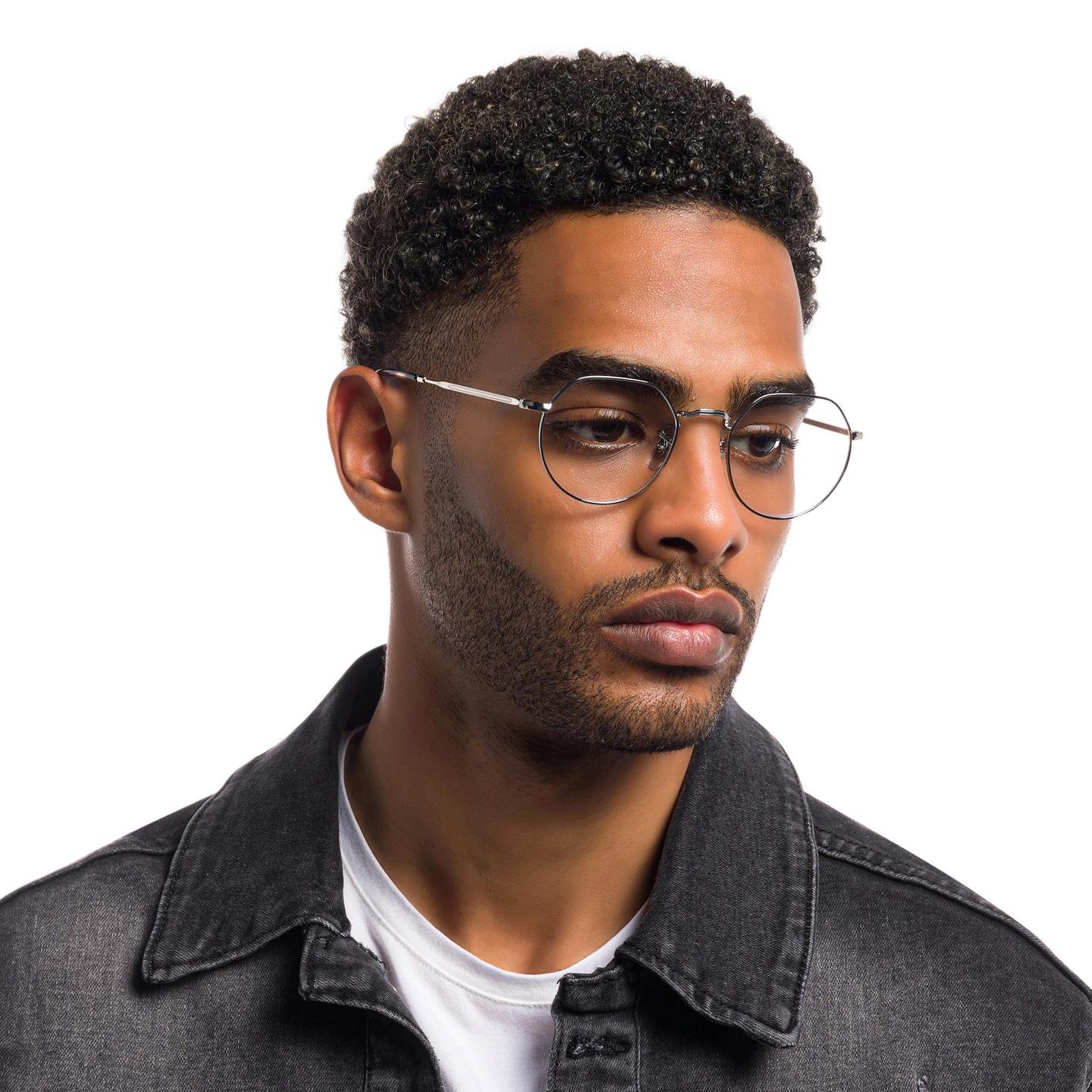 Ray-Ban JACK Irregular Eyeglasses in Silver – Model Photo 6