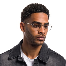 Ray-Ban JACK Irregular Eyeglasses in Silver – Model Photo 7