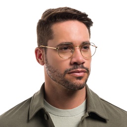 Ray-Ban JACK Irregular Eyeglasses in Gold – Model Photo 2