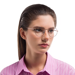 Ray-Ban Jack Unisex Irregular Eyeglasses in Copper – Model Photo 5