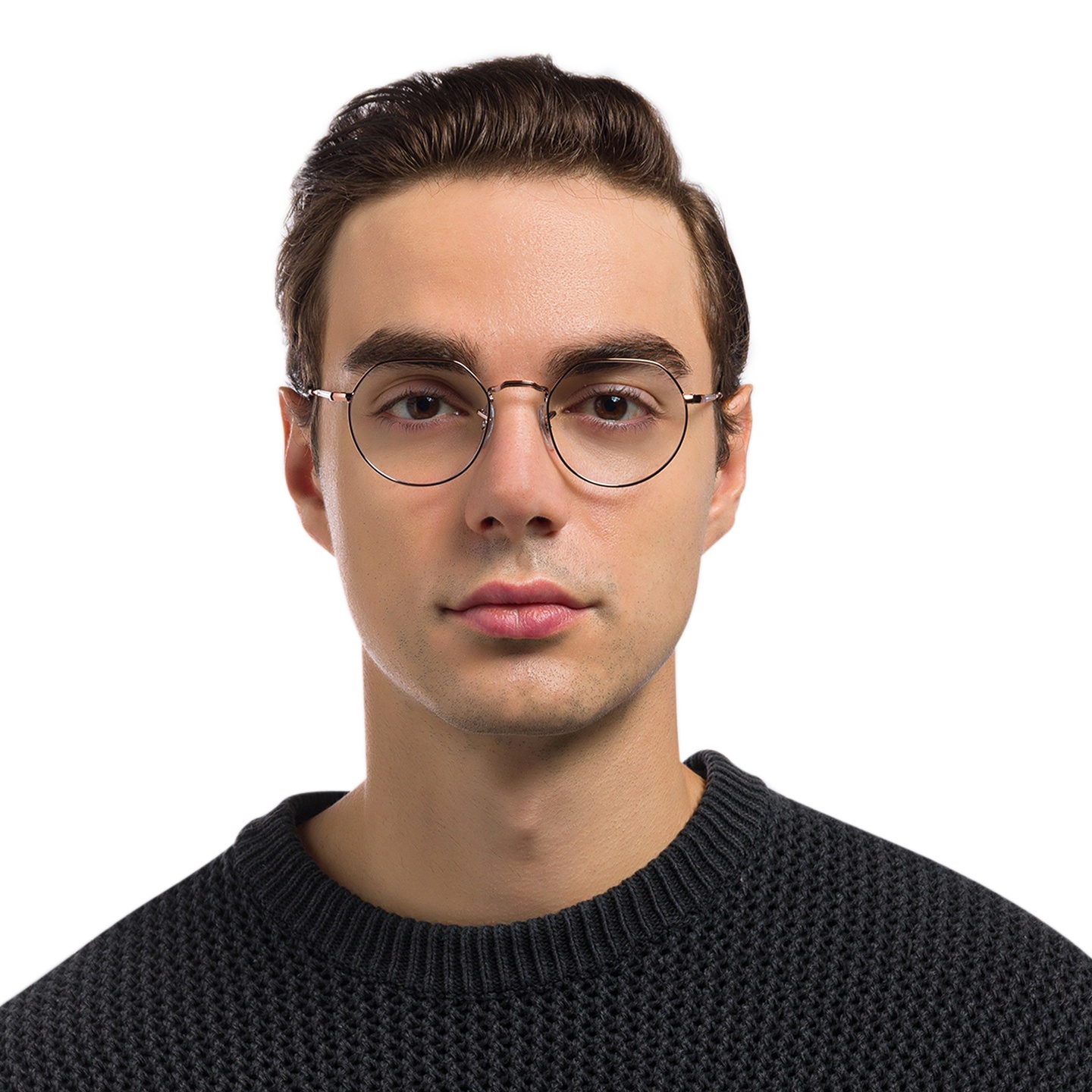 Ray-Ban Jack Unisex Irregular Eyeglasses in Copper – Model Photo 6