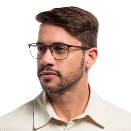 Emporio Armani Oval Eyeglasses in Matte Black – Model Photo 2