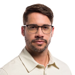 Emporio Armani Oval Eyeglasses in Matte Black – Model Photo 5