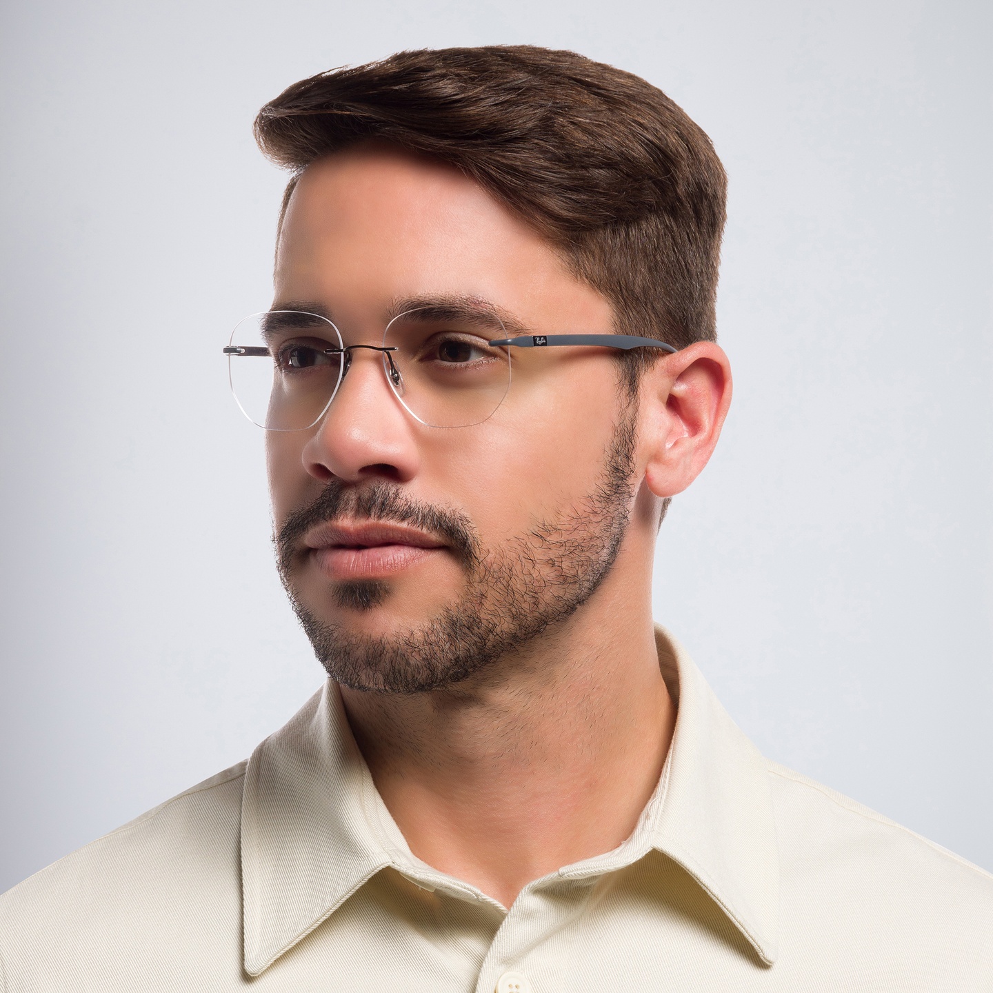 Shop Ray-Ban Unisex Irregular Eyeglasses in Gunmetal online.