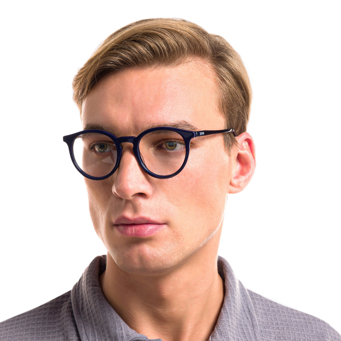 Shop EYE'M Round Eyeglasses in Blue online.