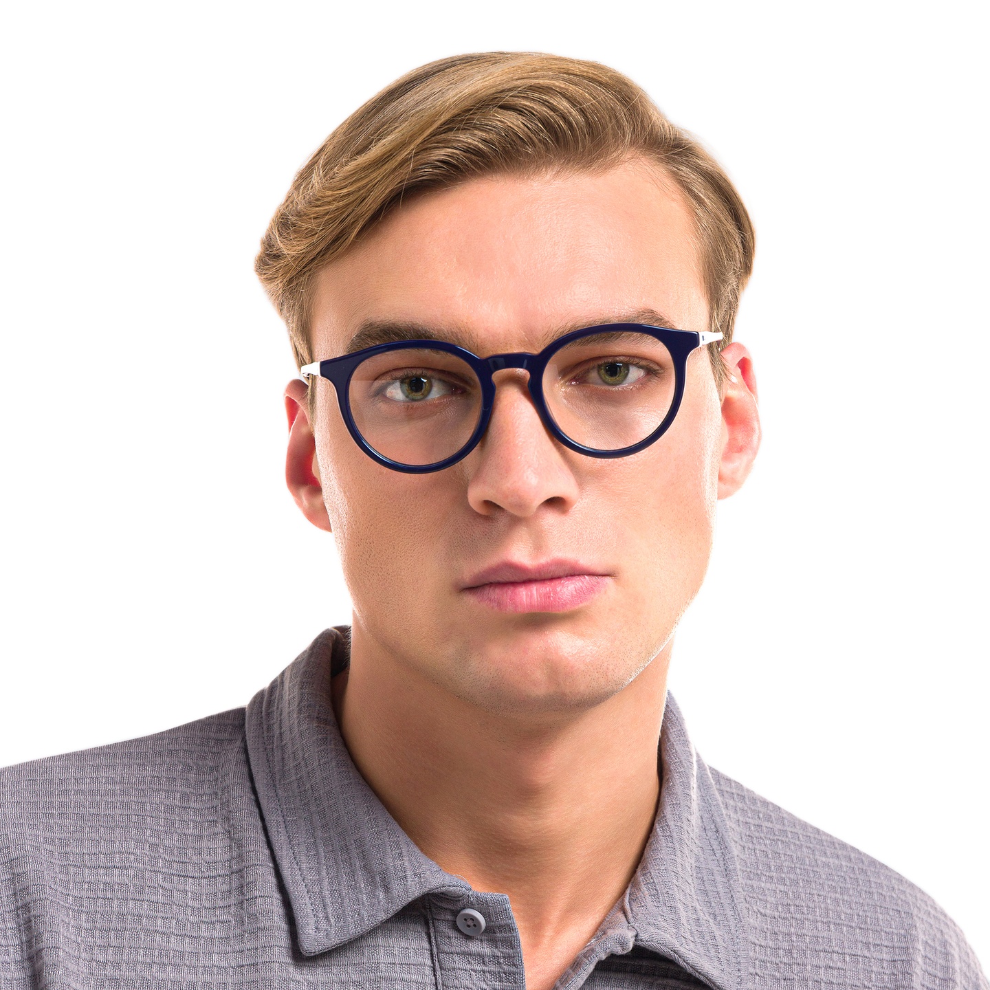 Shop EYE'M Round Eyeglasses in Blue online.