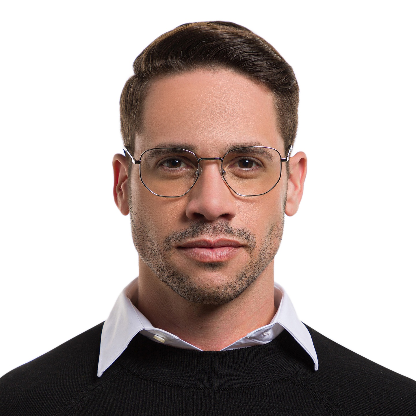 Shop EYE'M Irregular Eyeglasses in Silver online.