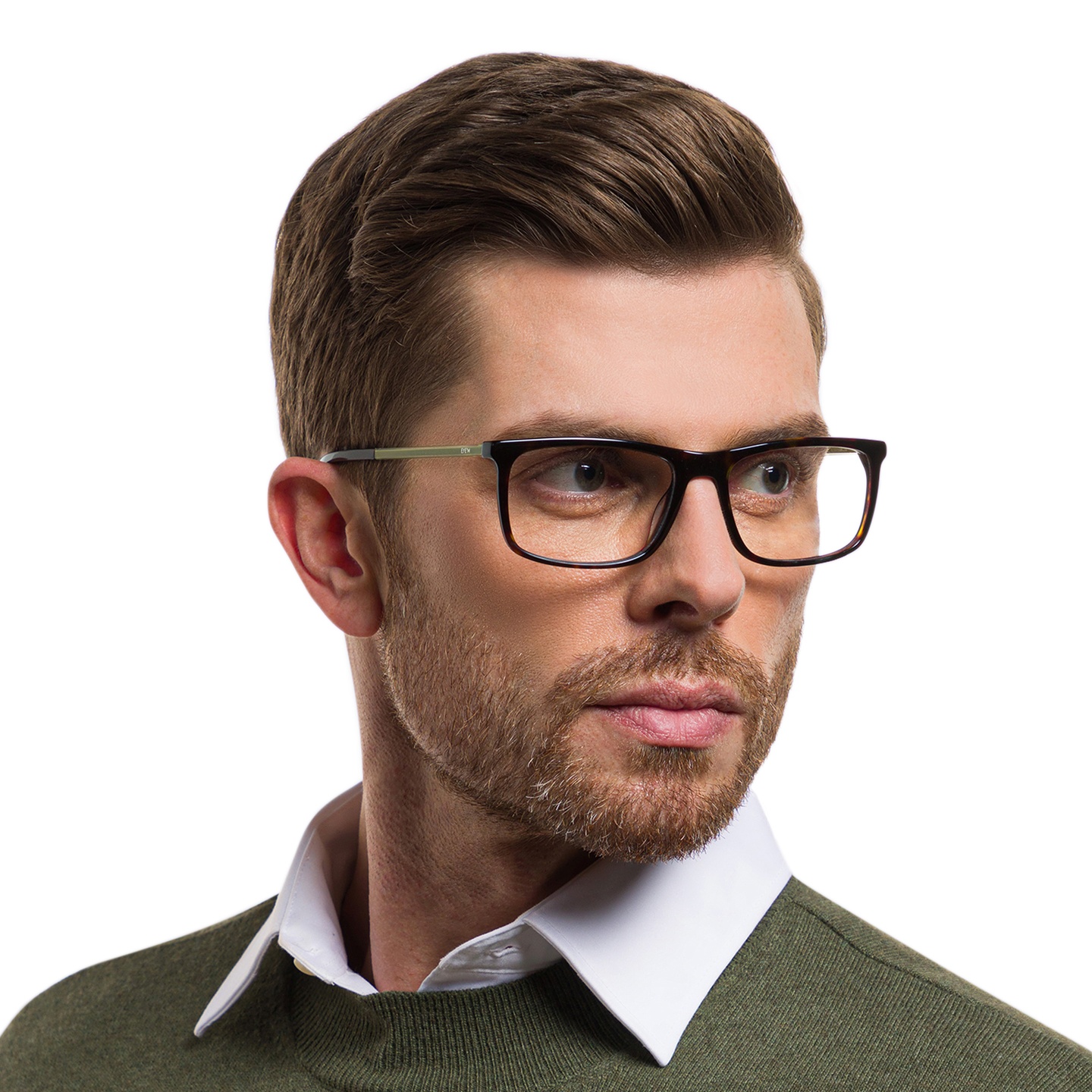 Shop EYE'M Wide Rectangle Eyeglasses in Havana online.