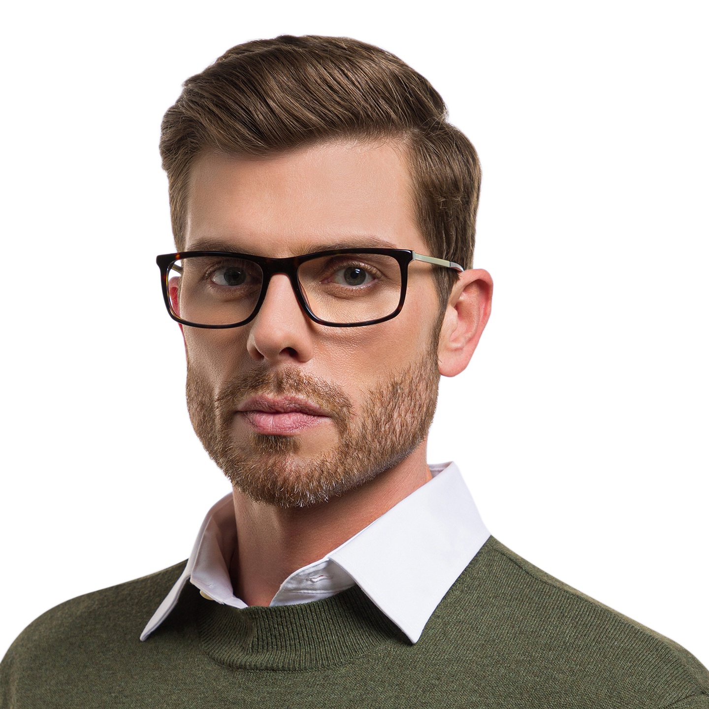 Shop EYE'M Wide Rectangle Eyeglasses in Havana online.