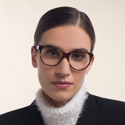 EYE'M Cat Eye Eyeglasses in Havana – Model Photo 2