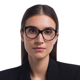 EYE'M Cat Eye Eyeglasses in Black – Model Photo 2