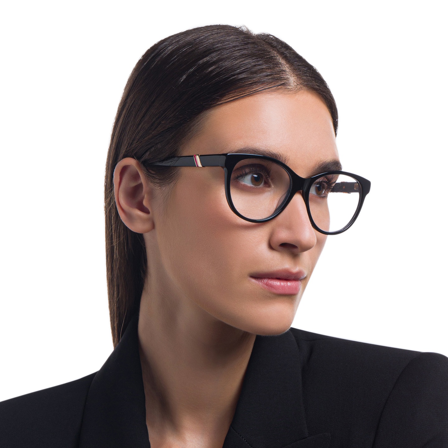EYE'M Cat Eye Eyeglasses in Black – Model Photo 4