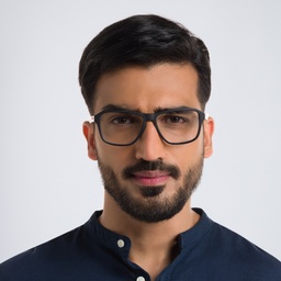 EYE'M Wide Rectangle Eyeglasses in Black – Model Photo 2