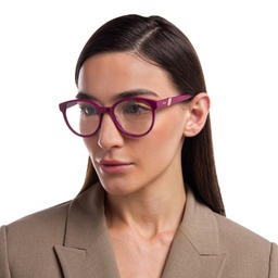 EYE'M Round Eyeglasses in Purple – Model Photo 6