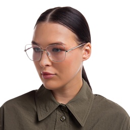 Shop EYE'M Wide Square Eyeglasses in Silver online.