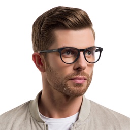 EYE'M Round Eyeglasses in Black – Model Photo 5