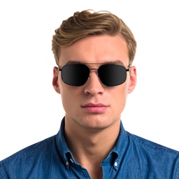 Shop EYE'M Aviator Sunglasses in Black online.