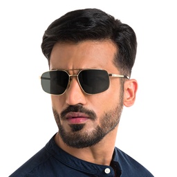 Shop EYE'M Aviator Sunglasses in Gold online.