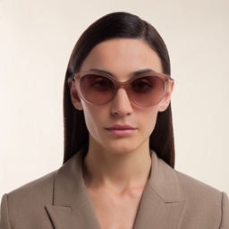 EYE'M Cat Eye Sunglasses in Nude – Model Photo 2