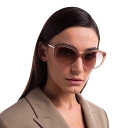 EYE'M Cat Eye Sunglasses in Nude – Model Photo 6